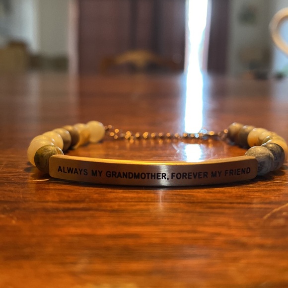 Inspire me bracelet” always my grandmother forever my friend “sunstone beads - Picture 3 of 13